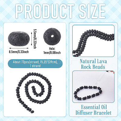 1 Strand Natural Lava Rock Beads Strands G-TA0003-44B-1