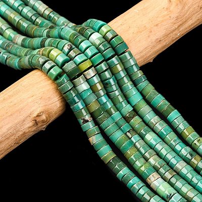 Natural Green Grass Agate Beads Strands G-I225-08-5x1.5-1
