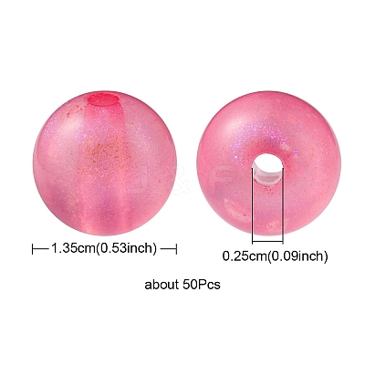 Rainbow Iridescent Plating Acrylic Beads MACR-YW0002-19D-1