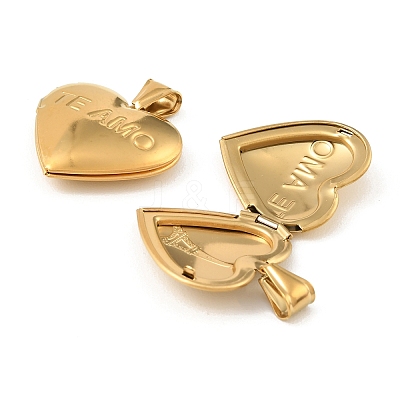 316 Stainless Steel Locket Pendants STAS-K321-21G-1