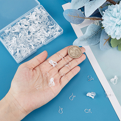150Pcs 3 Style Plastic Clip-on Earring Findings KY-SC0001-72-1
