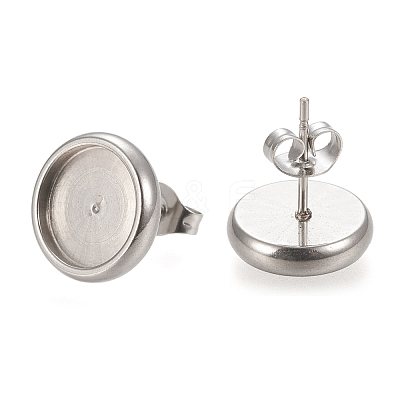 Non-Tarnish 304 Stainless Steel Stud Earring Settings X-STAS-K202-05D-P-1
