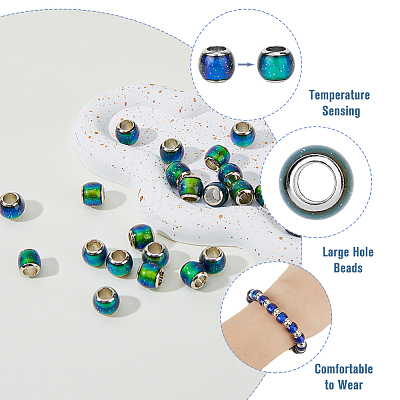 24Pcs Glass European Beads GLAA-HY0001-32-1