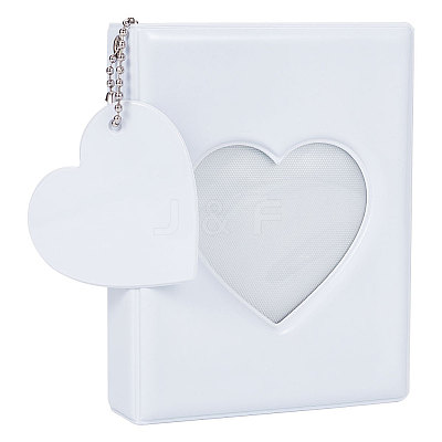 3 Inch PVC Mini Heart Hollow Photocard Holder Book AJEW-WH0038-65P-01-1