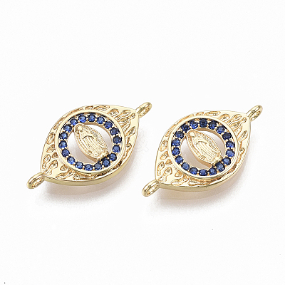 Real 18K Gold Plated Brass Micro Pave Clear Cubic Zirconia Links KK-R126-032-NF-1