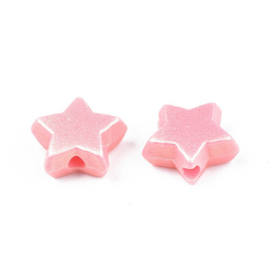 Spray Painted Frosted Opaque Acrylic Beads ACRP-S679-43A-1