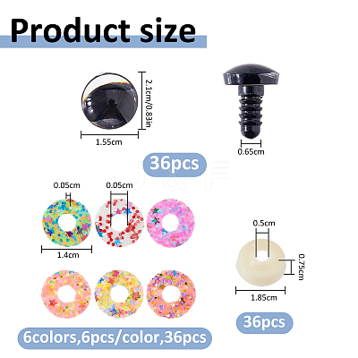 1 Bag Plastic Safety Craft Eye Sets DIY-FH0010-70A-1