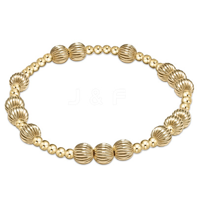 Bohemia Brass Round Beaded Stretch Bracelets TK0566-18-1
