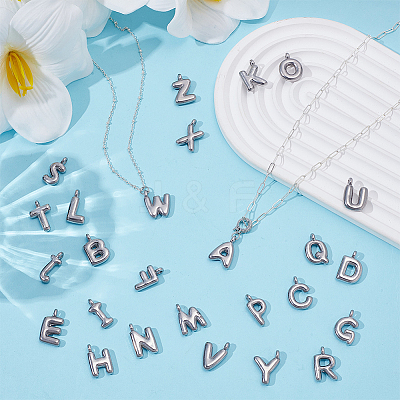 26Pcs 26 Styles 304 Stainless Steel Pendants STAS-WR0001-37P-1