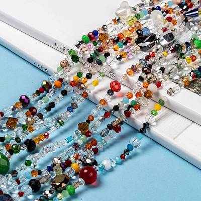 Mixed Electroplate Glass Beads Strands X-EGLA-A003-01-1