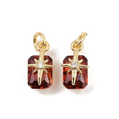 Brass Pave Cubic Zirconia Pendants X-KK-H078-33G-03-1