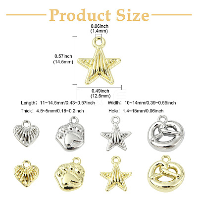 32Pcs 8 Styles Alloy Pendants FIND-CJ0004-20-1