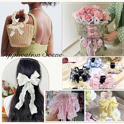 1 Roll Polyester Ruffled Ribbon SRIB-CY0001-14B-1