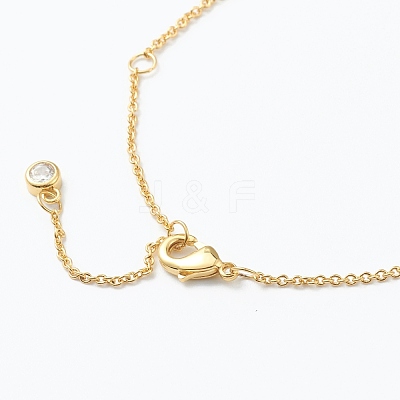Brass Micro Pave Clear Cubic Zirconia Pendant Necklaces NJEW-E153-01L-1