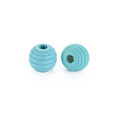 Painted Natural Wood Beehive Beads WOOD-Q040-019B-A01-1
