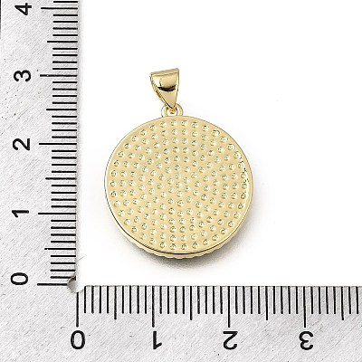 Easter Brass Clear Cubic Zirconia & Acrylic Pendants KK-G602-06G-02-1