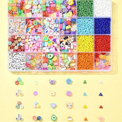 DIY Polymer Clay & Glass Seed & Acrylic Beads Making Finding Kits DIY-FS0006-38-1