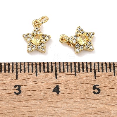 Brass Micro Pave Cubic Zirconia Pendants KK-A291-13A-G-1