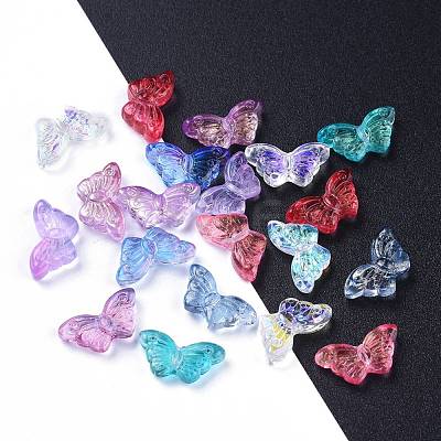 Electroplate Transparent Glass Beads EGLA-L027-E-1