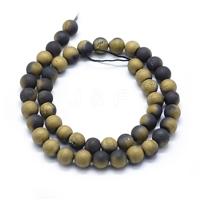 Electroplated Natural Druzy Agate Bead Strands G-E502-06A-1
