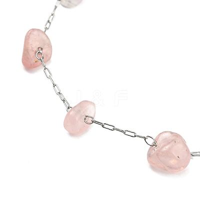 Natural Mixed Gemstone Chips Beaded Anklet with 304 Stainless Steel Chains for Women AJEW-Z008-01-1