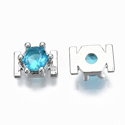Brass Micro Pave Cubic Zirconia Cabochons X-KK-S061-48P-G-NR-1