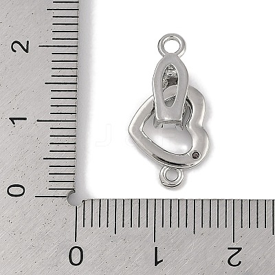 Heart Brass Fold Over Clasps FIND-U017-19P-1