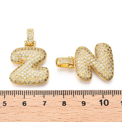 Brass Micro Pave Clear Cubic Zirconia Pendants KK-M279-01G-Z-1