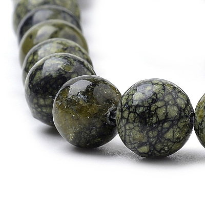 Natural Serpentine/Green Lace Stone Beads Strands G-S259-15-10mm-1