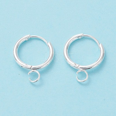 201 Stainless Steel Huggie Hoop Earring Findings STAS-P283-01Q-S-1