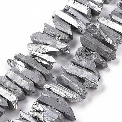 Natural Quartz Crystal Points Beads Strands G-K181-B13-1