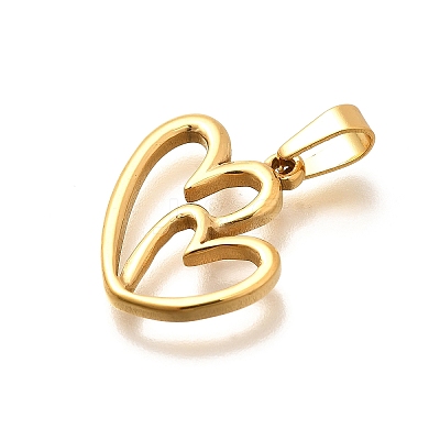 304 Stainless Steel Pendants STAS-B079-02G-04-1
