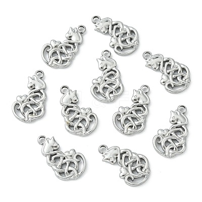 10Pcs 201 Stainless Steel Pendants STAS-CJ0002-34-1