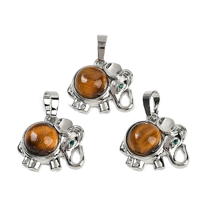 Natural Tiger Eye Pendants G-I374-A-P14-1