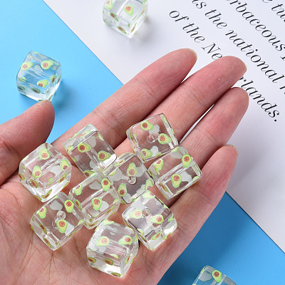 Transparent Printed Acrylic Beads MACR-S374-08A-05-1