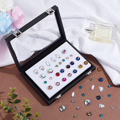 Rectangle PU Leather Loose Diamond Presentation Boxes with Sponge Inside CON-WH0089-31-1