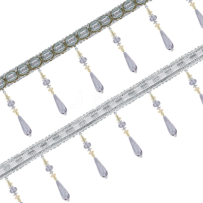 12M Polyester Fringe Lace Trims SRIB-WH0026-26C-1