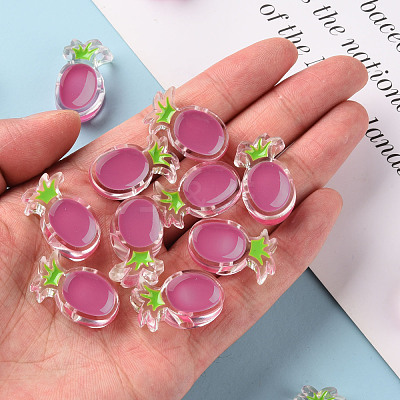 Transparent Enamel Acrylic Beads TACR-S155-002I-1