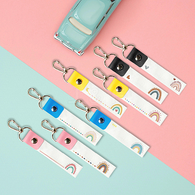 PU Leather & Cotton Name Marker Keychain AJEW-WH0514-032-1