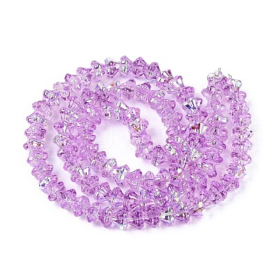Electroplate Transparent Glass Beads Strands EGLA-N055-03A-07-1