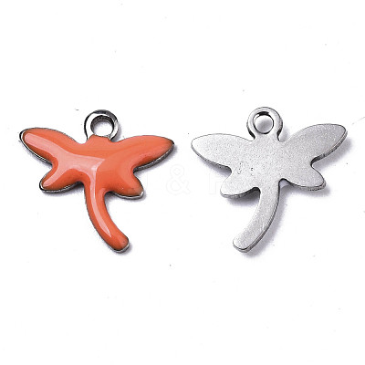 Autumn Theme 201 Stainless Steel Enamel Charms STAS-N088-19K-1