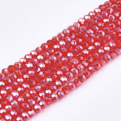 Electroplate Glass Beads Strands EGLA-T013-04H-1