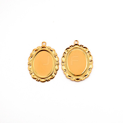 Brass Pendant Cabochon Settings FIND-WH0100-80G-1-1