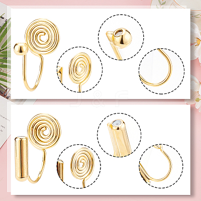 20pcs 5 style Brass Cuff Earring Settings KK-PH0003-94-1
