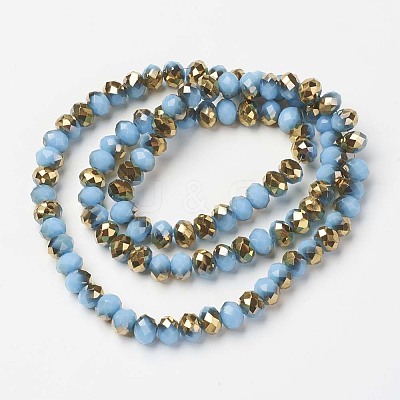Electroplate Opaque Glass Beads Strands EGLA-A034-P8mm-O11-1