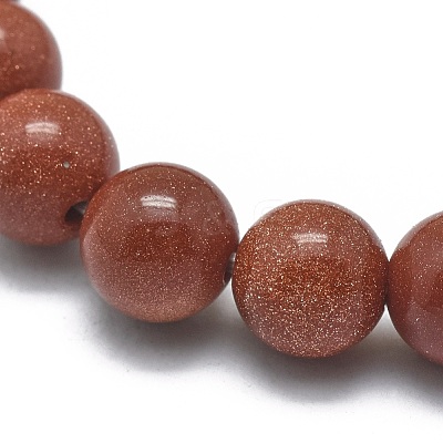 Synthetic Goldstone Beads Stretch Bracelets BJEW-G617-01B-01-1