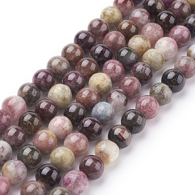 Natural Tourmaline Beads strands X-G-C076-6mm-10-1