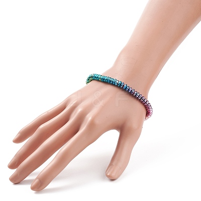 Synthetic Hematite Beaded Stretch Bracelet BJEW-JB08227-1