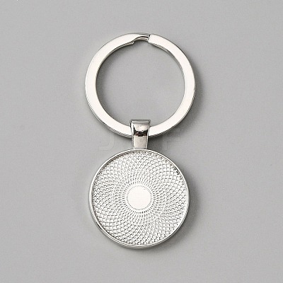 Alloy Keychain Cabochon Settings FIND-WH0117-24P-1