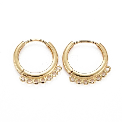 Brass Huggie Hoop Earring Findings KK-H741-03G-1